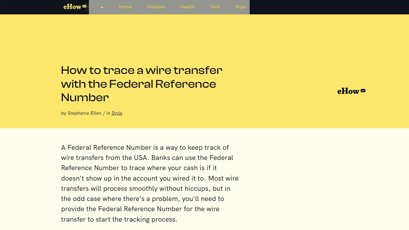 How to trace a wire transfer with the Federal Reference Number